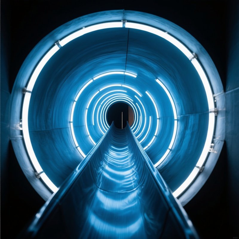 Tunnel Slide Led Lights Spiraling Downward Still Life