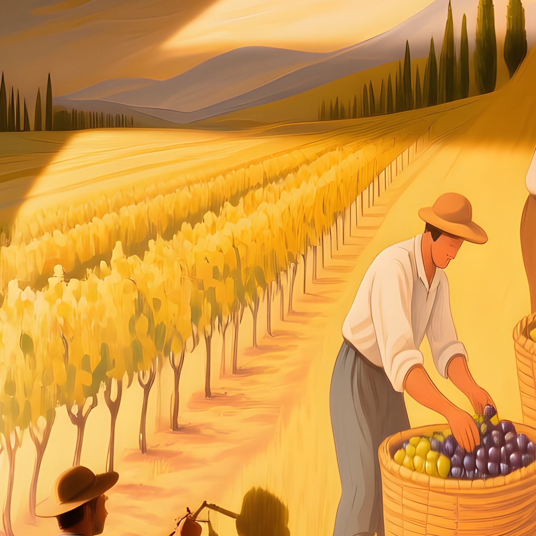 Tuscan Vineyard Fresco Cellar - Full Resolution Quality Preview