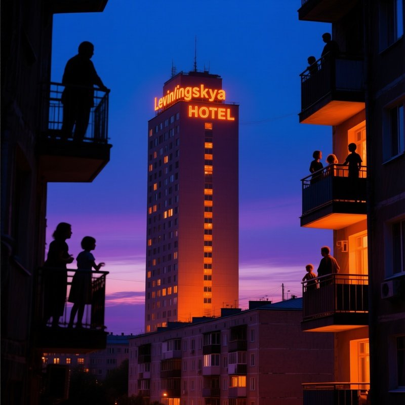 Twilight Over Lenigradskaya Hotel Tower