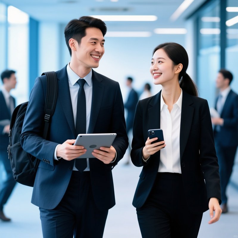 Two Business Professionals Interacting In A Professional Setting