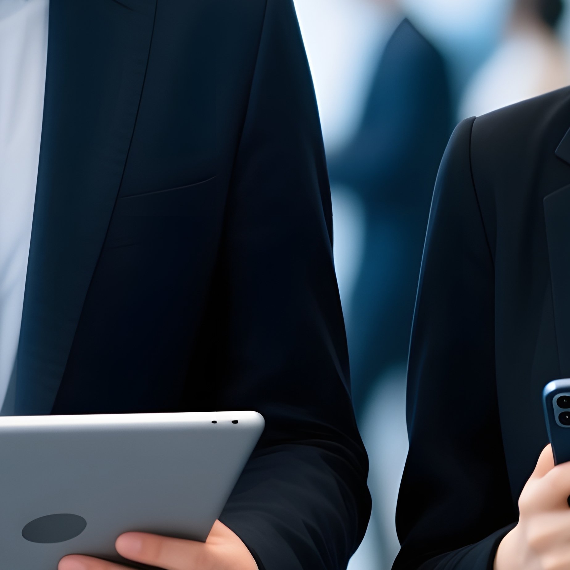 Two Business Professionals Interacting In A Professional Setting - Full Resolution Quality Preview