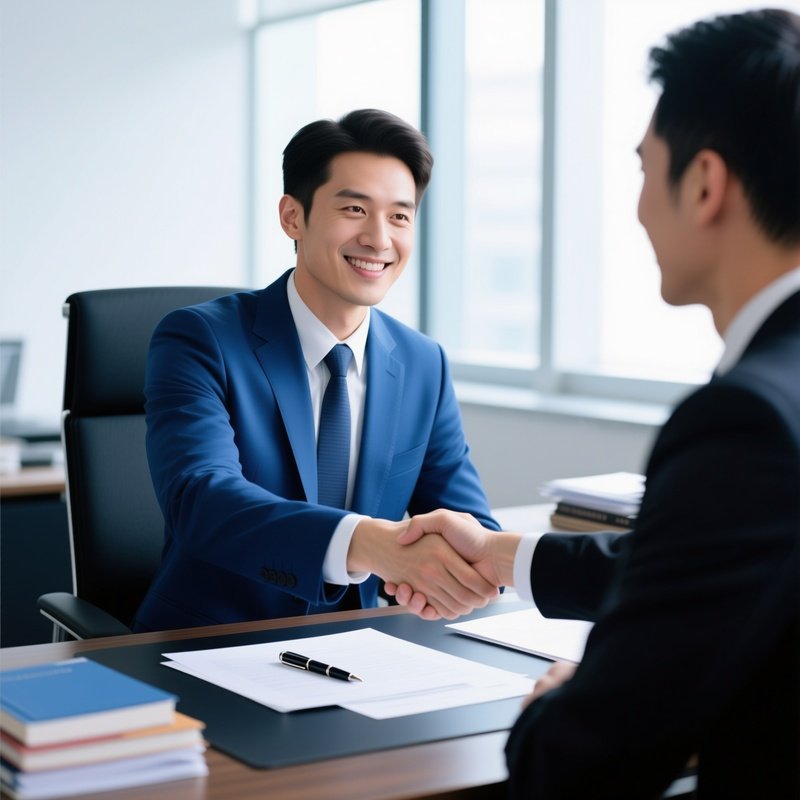 Two Businessmen Shaking Hands Business Handshake