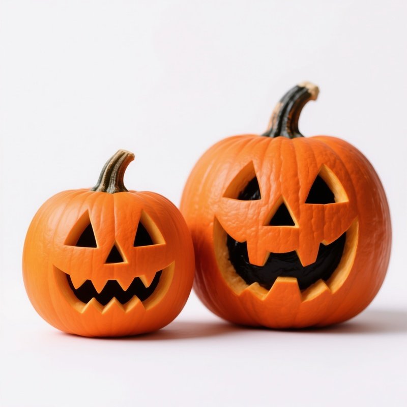 Two Carved Pumpkins Halloween Pumpkin