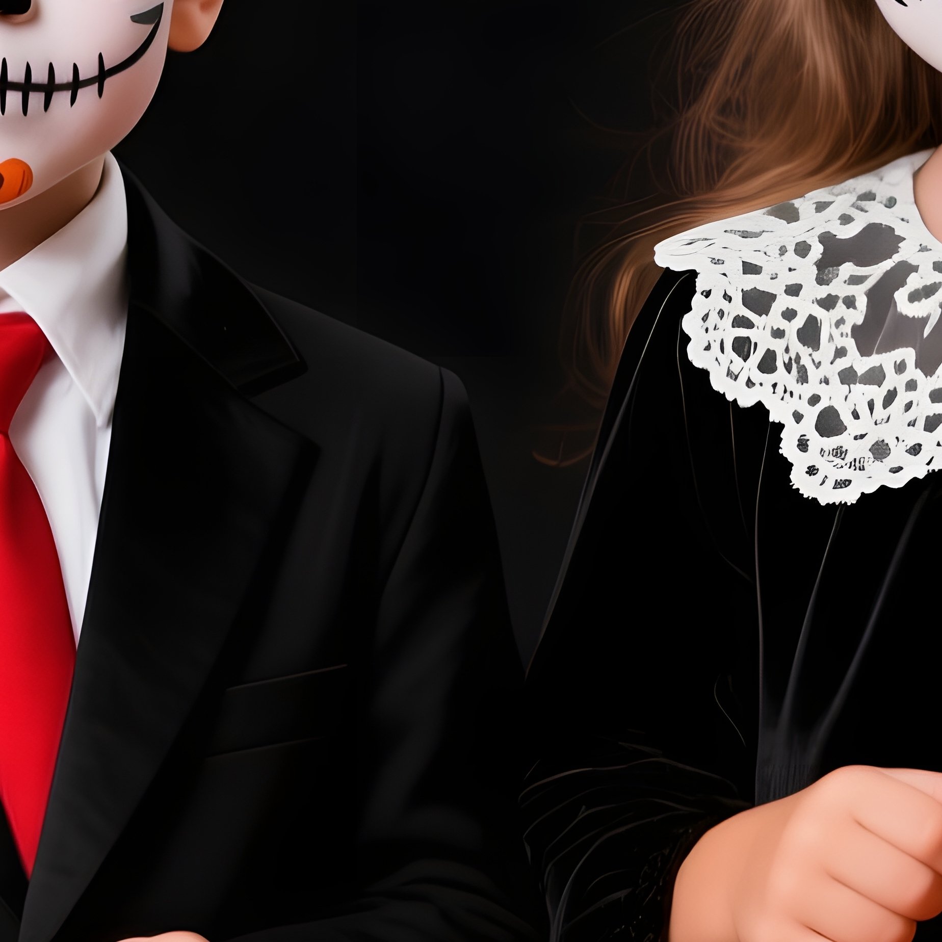 Two Children Dressed In Halloween Costumes Halloween Costumes - Full Resolution Quality Preview
