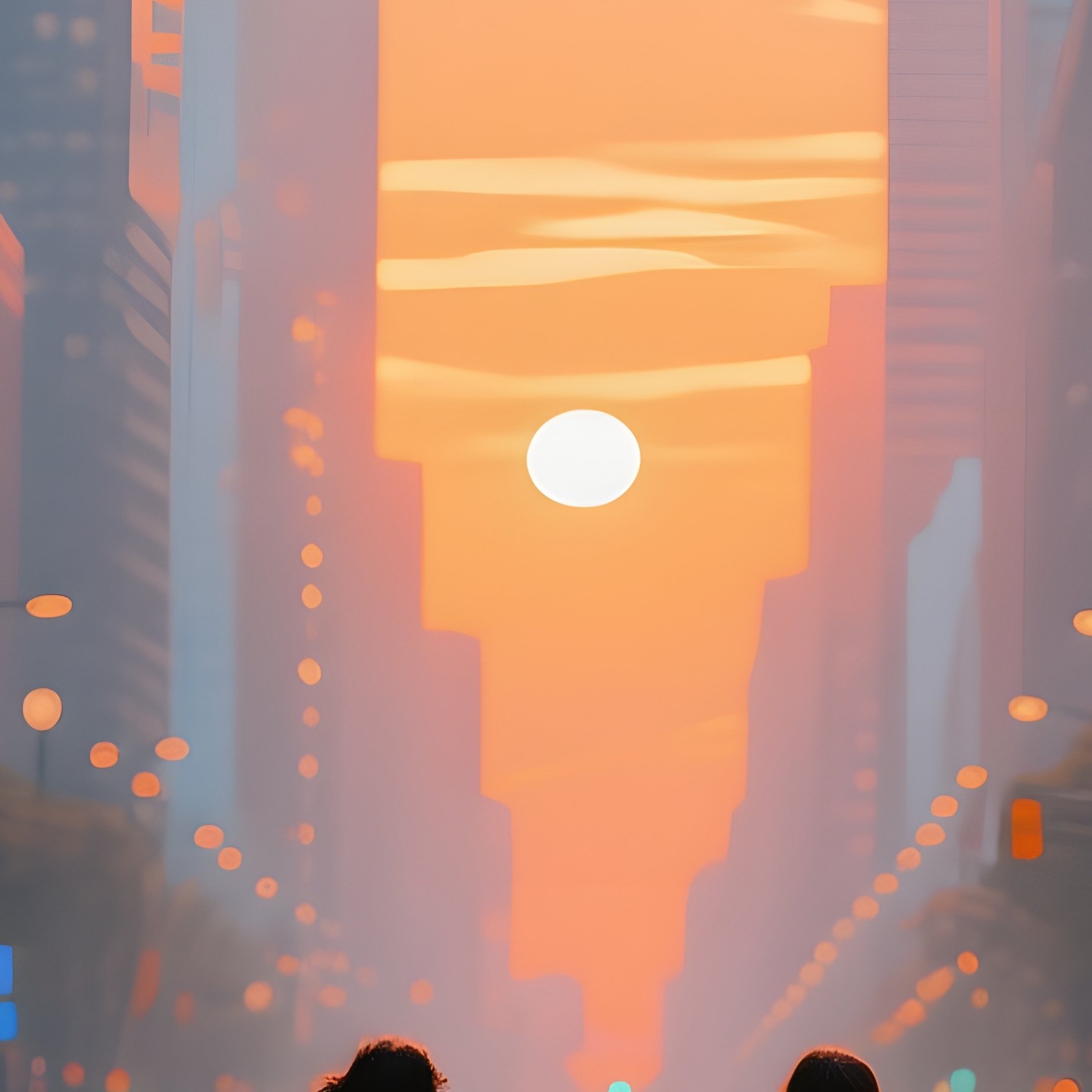 Two Cyclists Riding On A City Street City Life Cycling - Full Resolution Quality Preview