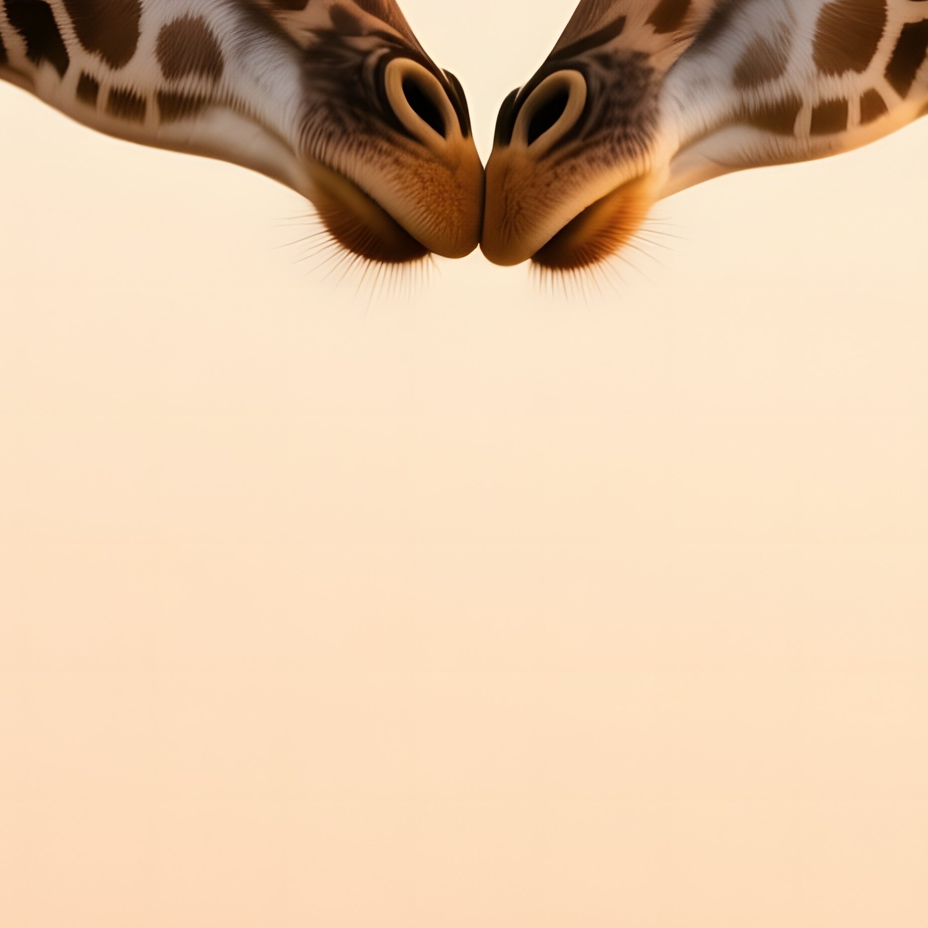 Two Giraffes Stretch Their Long Necks To Touch Foreheads And Share A Gentle Kiss Beneath An Acacia - Full Resolution Quality Preview