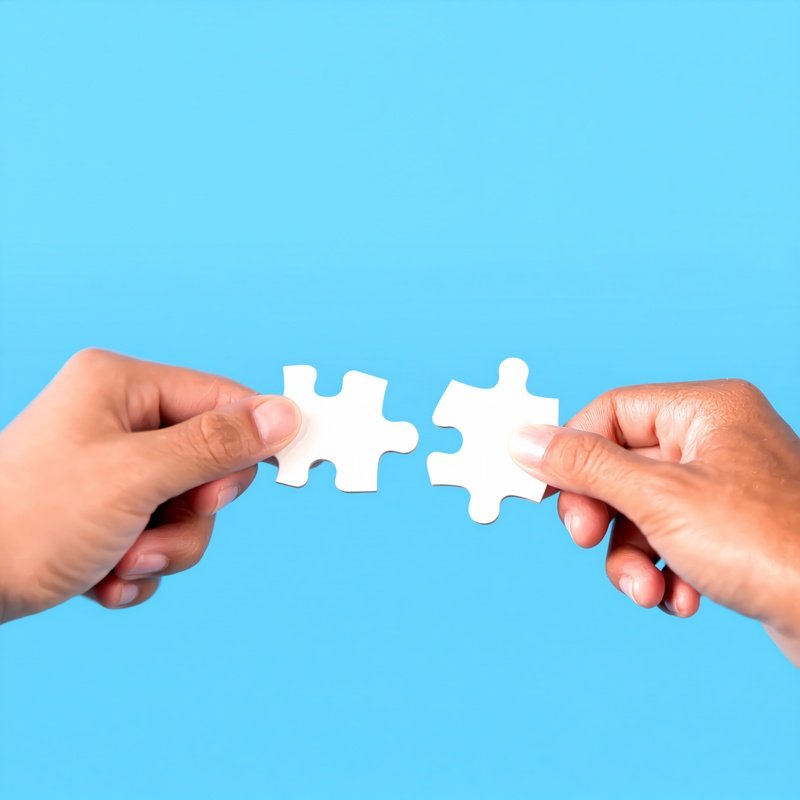 Two Hands Connecting Puzzle Pieces Cooperation Teamwork