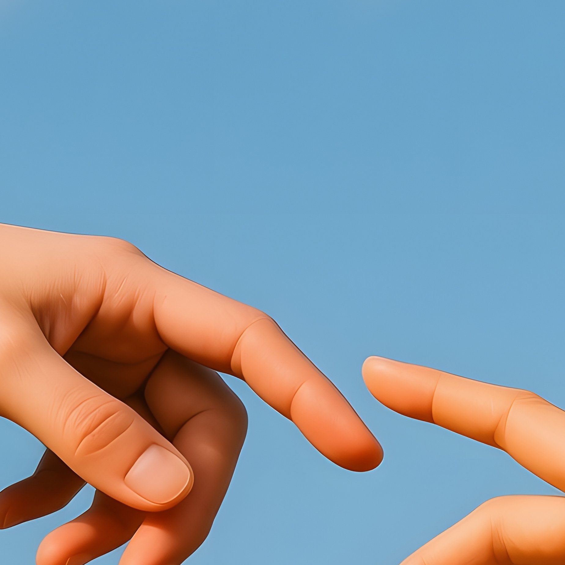 Two Hands Reaching Towards Each Other Connection Hope - Full Resolution Quality Preview