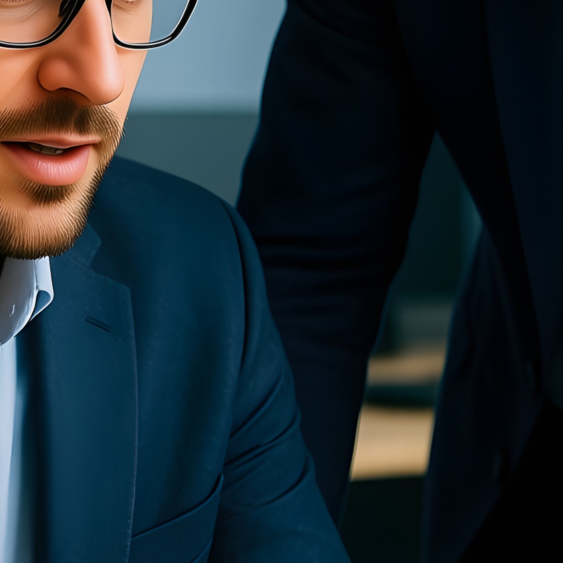 Two Individuals Collaborating At A Desk Collaboration Office Work - Full Resolution Quality Preview
