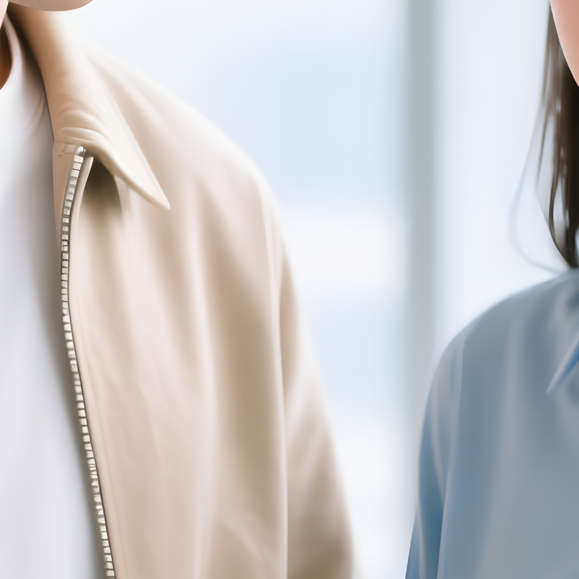 Two Individuals Engaged In A Conversation While Looking At - Full Resolution Quality Preview