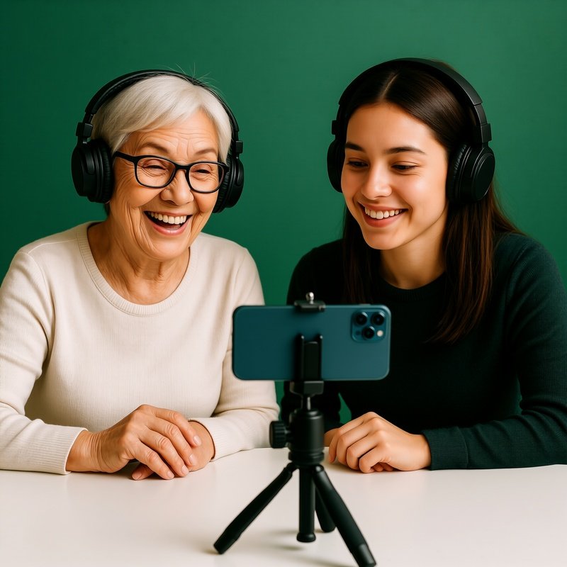 Two Individuals Engaging In A Video Call Or Recording Session
