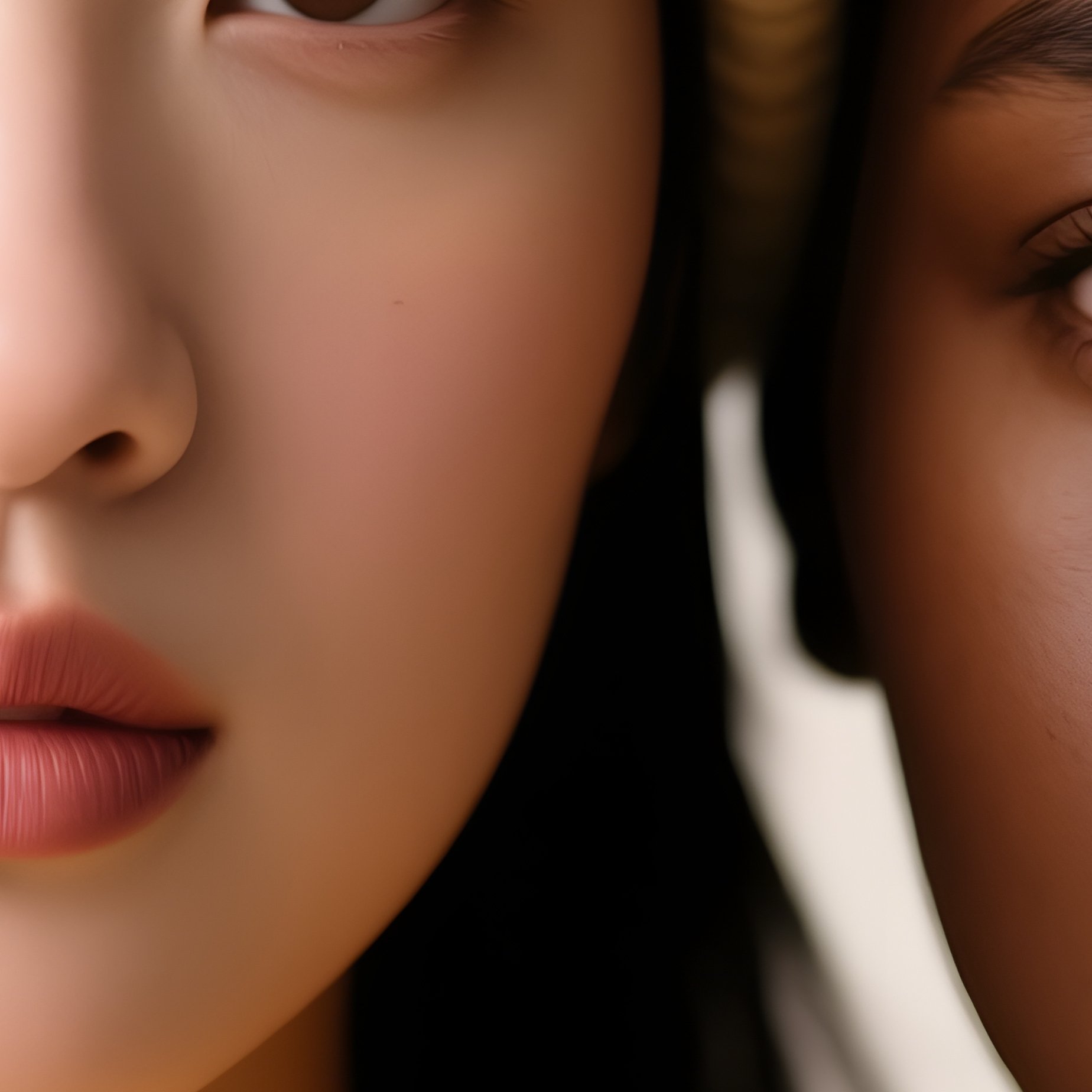 Two Individuals In Close Proximity Portrait Intimacy - Full Resolution Quality Preview