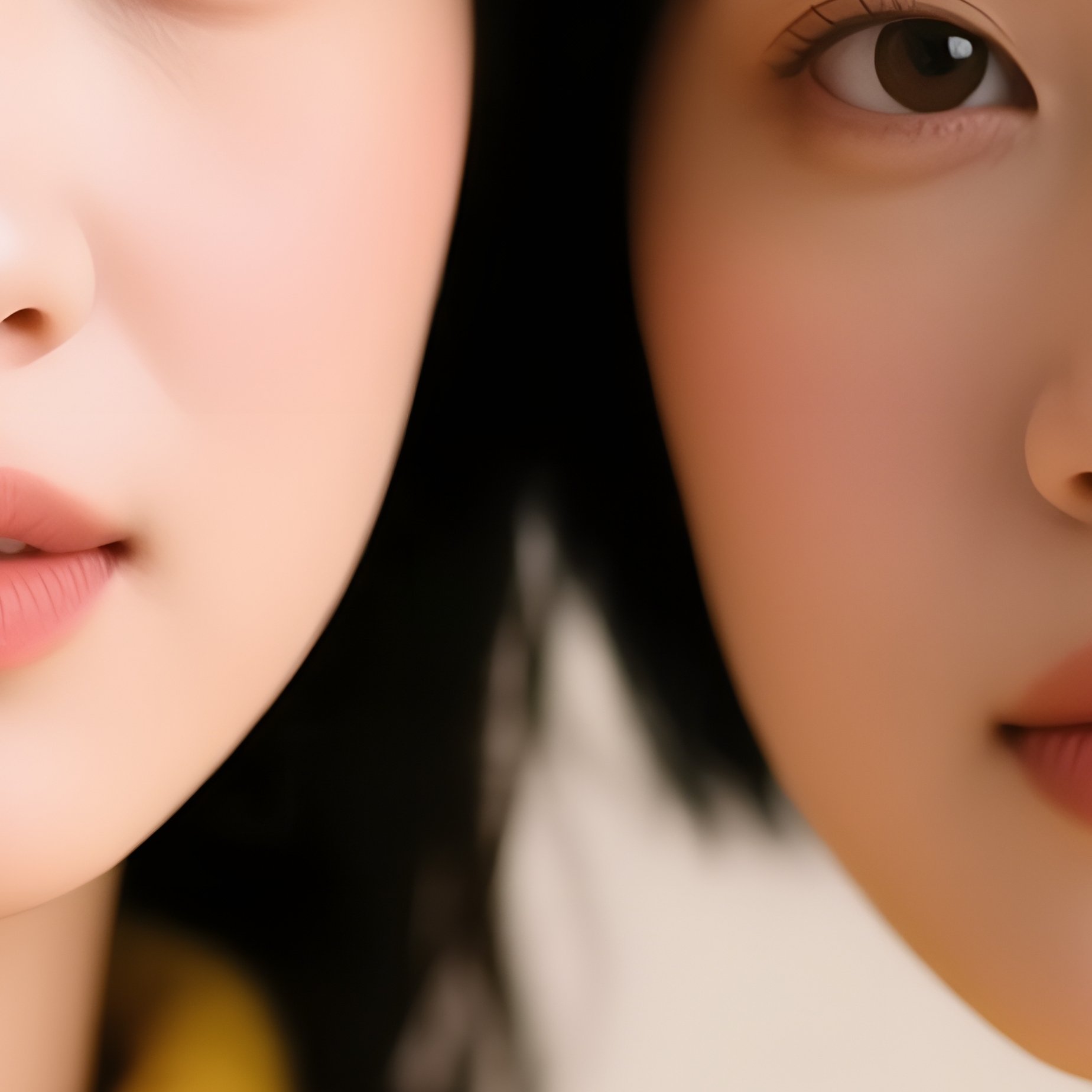 Two Individuals In Close Proximity Portrait Close Up - Full Resolution Quality Preview