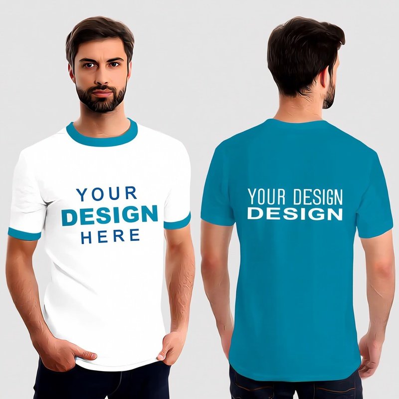 Two Individuals Modeling T Shirts T Shirt Mockup Model