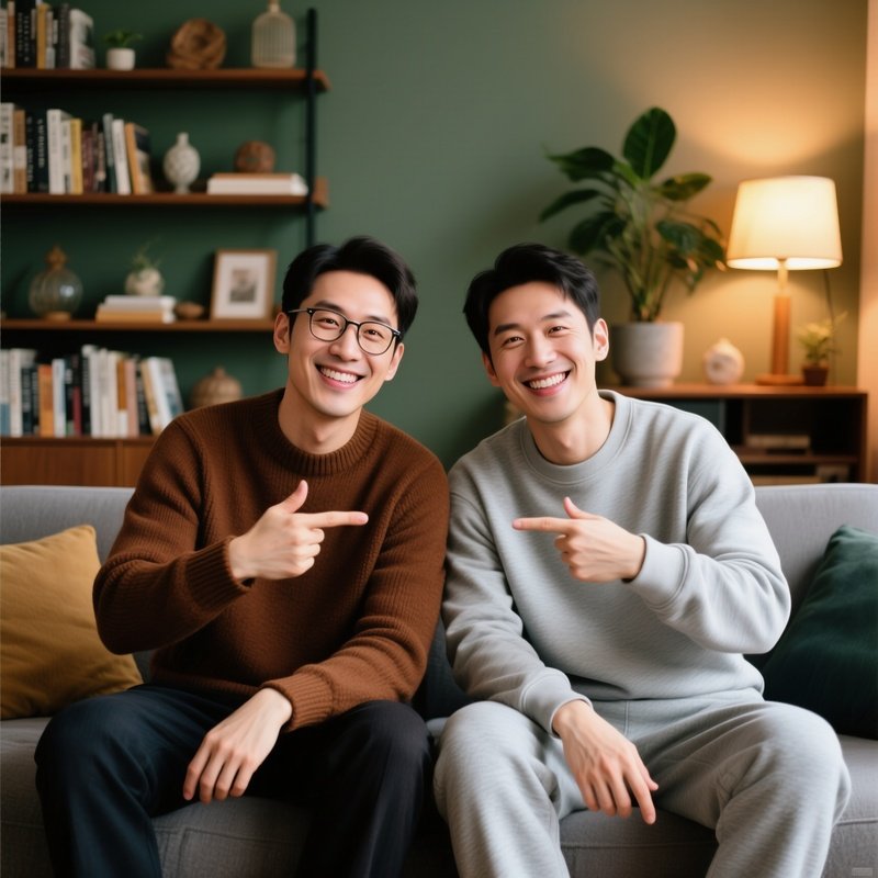 Two Individuals Posing Together In A Cozy Indoor Setting