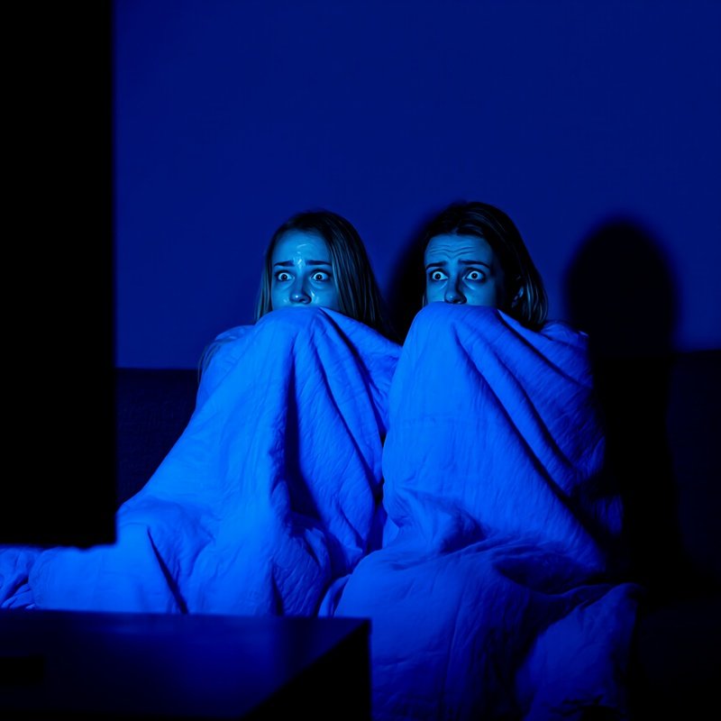 Two Individuals Reacting To Something On A Screen Fear Reaction