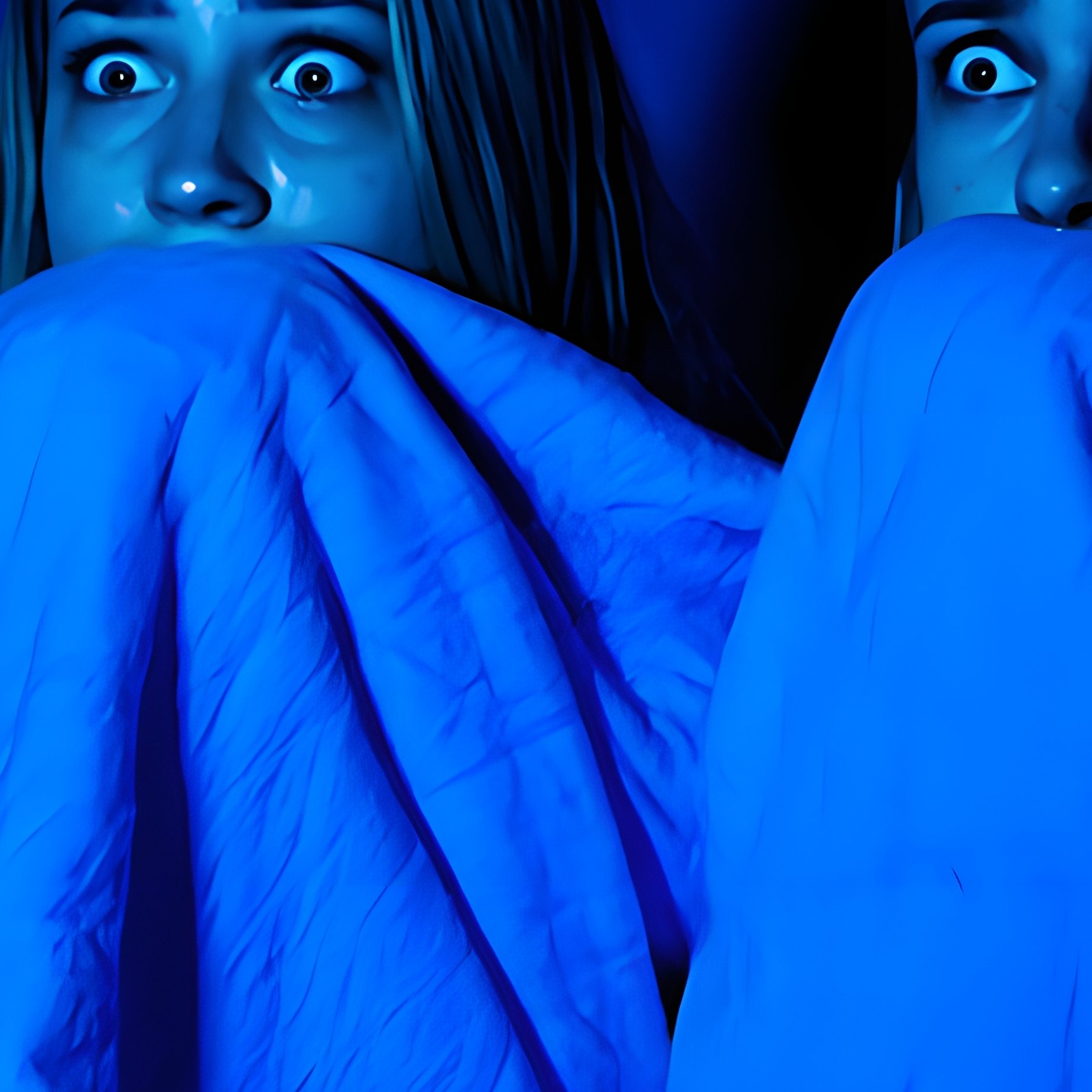 Two Individuals Reacting To Something On A Screen Fear Reaction - Full Resolution Quality Preview