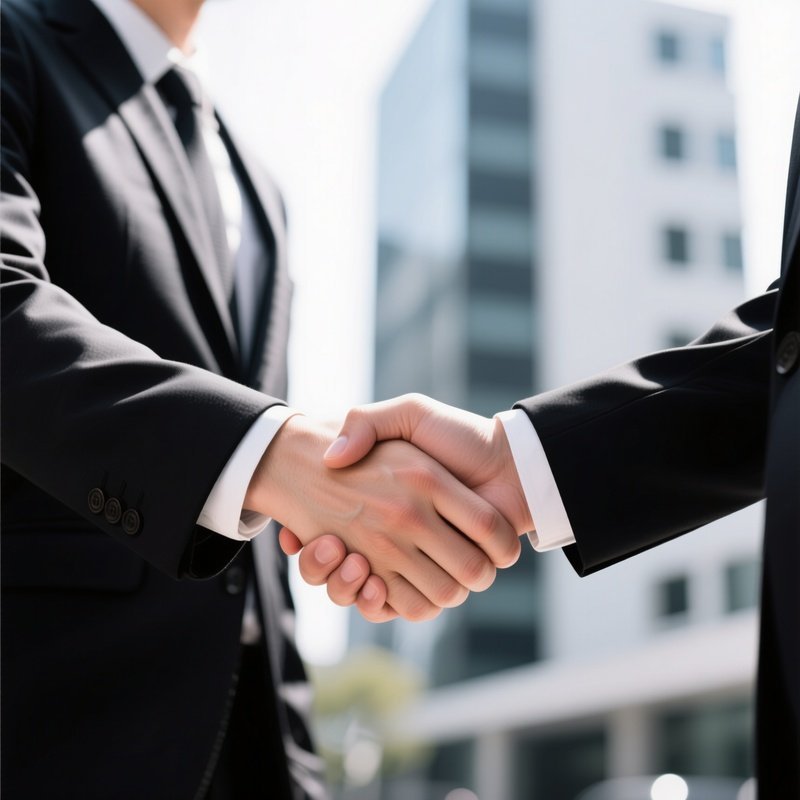 Two Individuals Shaking Hands Business Handshake