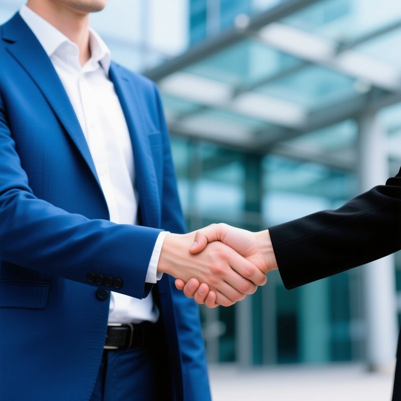 Two Individuals Shaking Hands Business Handshake
