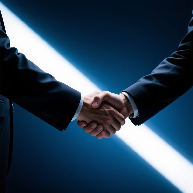 Two Individuals Shaking Hands Handshake Business
