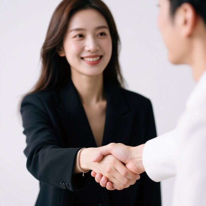 Two Individuals Shaking Hands Handshake Business