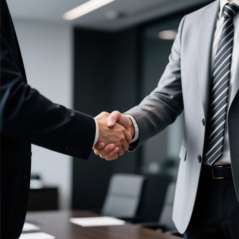 Two Individuals Shaking Hands Handshake Business