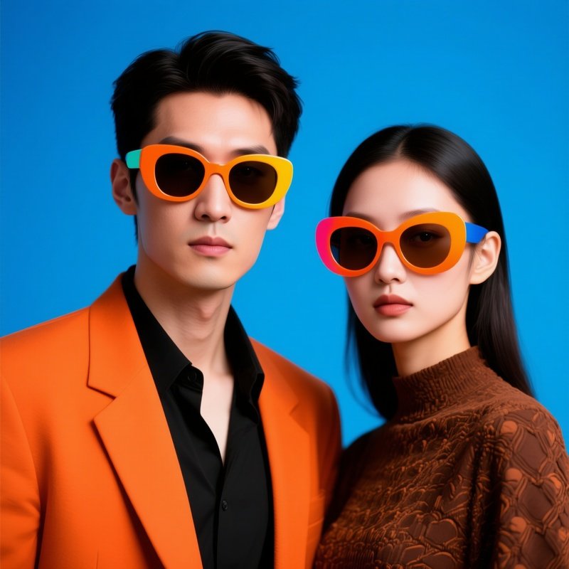 Two Individuals Wearing Sunglasses Fashion Sunglasses