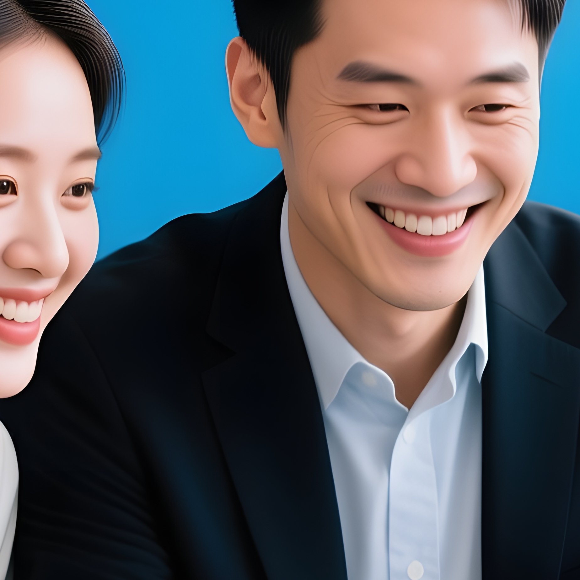 Two Individuals Working Together At A Desk Office Collaboration - Full Resolution Quality Preview