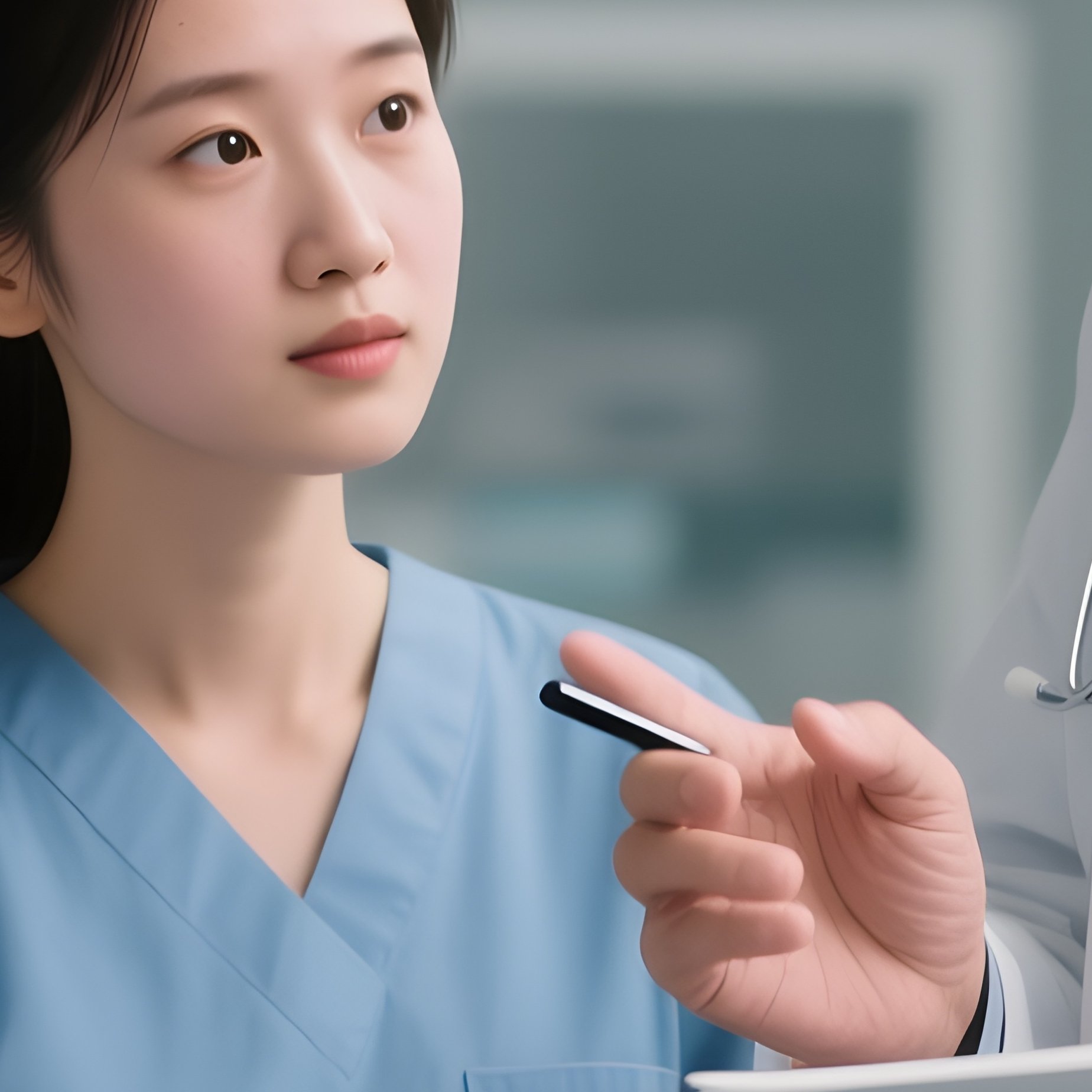 Two Medical Students Observing A Senior Doctor’S Instructions - Full Resolution Quality Preview