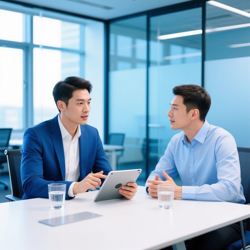 Two Men Engaged In A Business Discussion Business Meeting