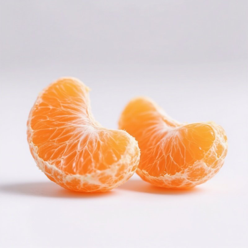 Two Peeled Tangerine Segments Tangerine Fruit