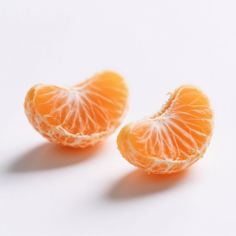 Two Peeled Tangerine Segments Tangerine Fruit