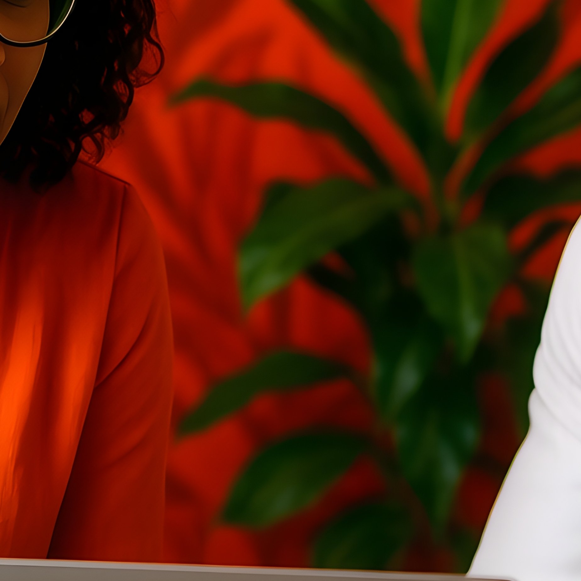 Two People Collaborating At A Table Collaboration Workplace - Full Resolution Quality Preview