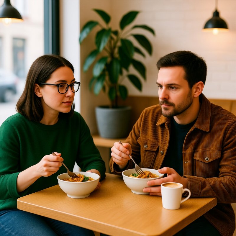 Two People Dining Together In A Cafe Cafe Dining