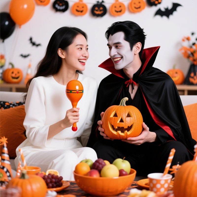 Two People Dressed In Halloween Costumes Halloween Costume