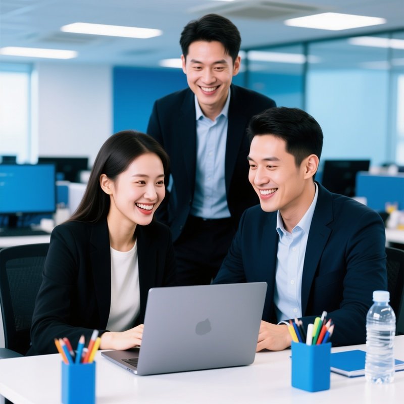 Two People Working Together At A Desk Office Collaboration