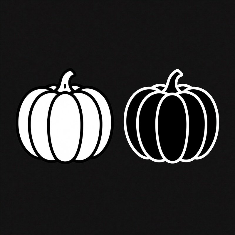 Two Pumpkin Illustrations Pumpkin Icon