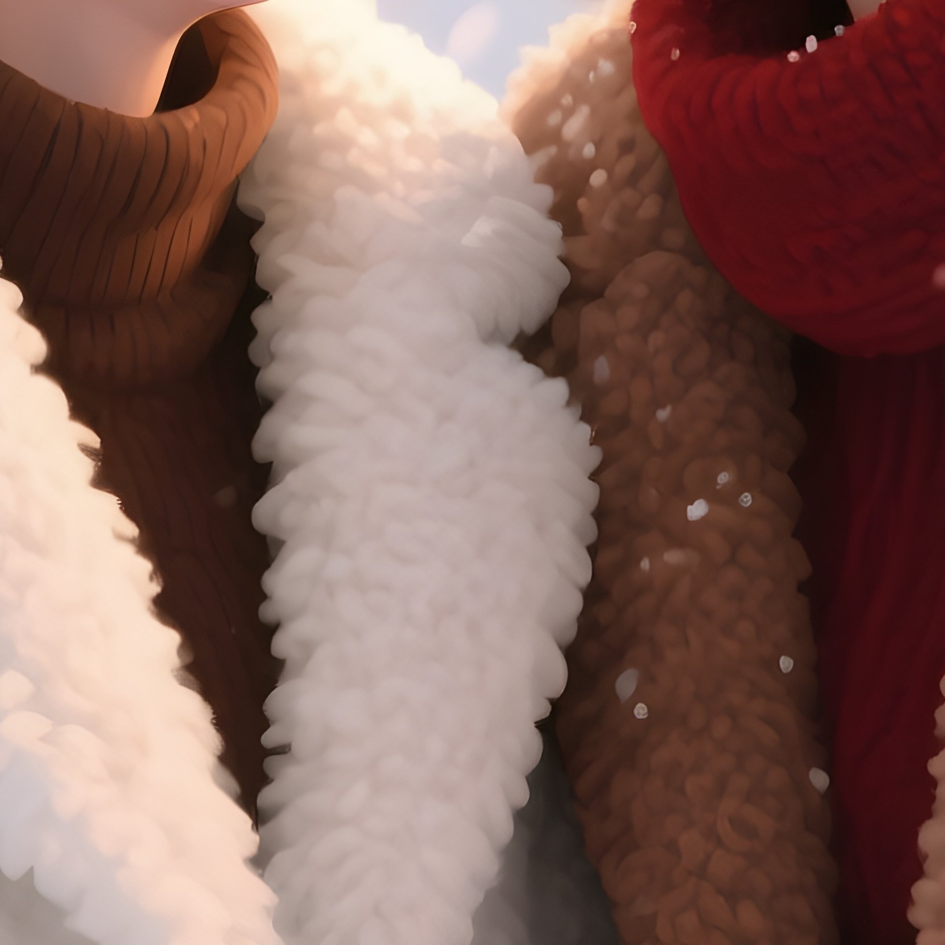 Two Women In Wool Coats Under Snow Digital Art - Full Resolution Quality Preview