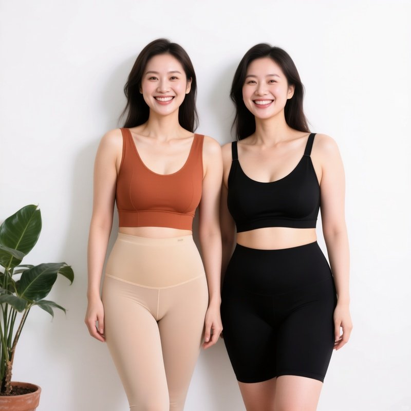 Two Women Wearing Shapewear And Posing For A Photo Shapewear