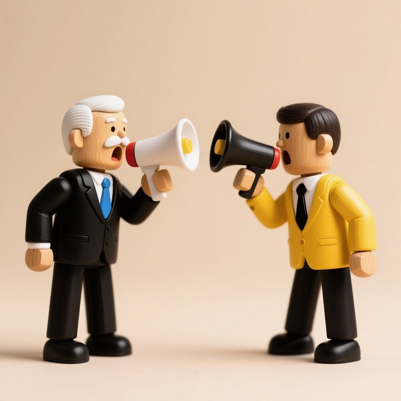 Two Wooden Figurines Holding Megaphones Wooden Toys Business