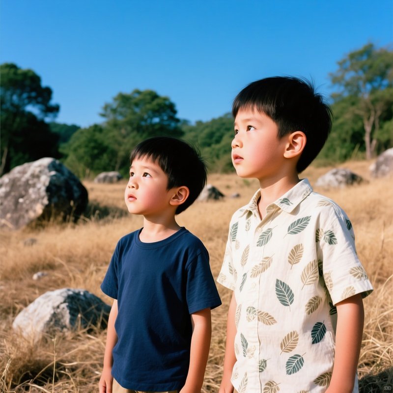 Two Young Boys Outdoors Outdoor Children