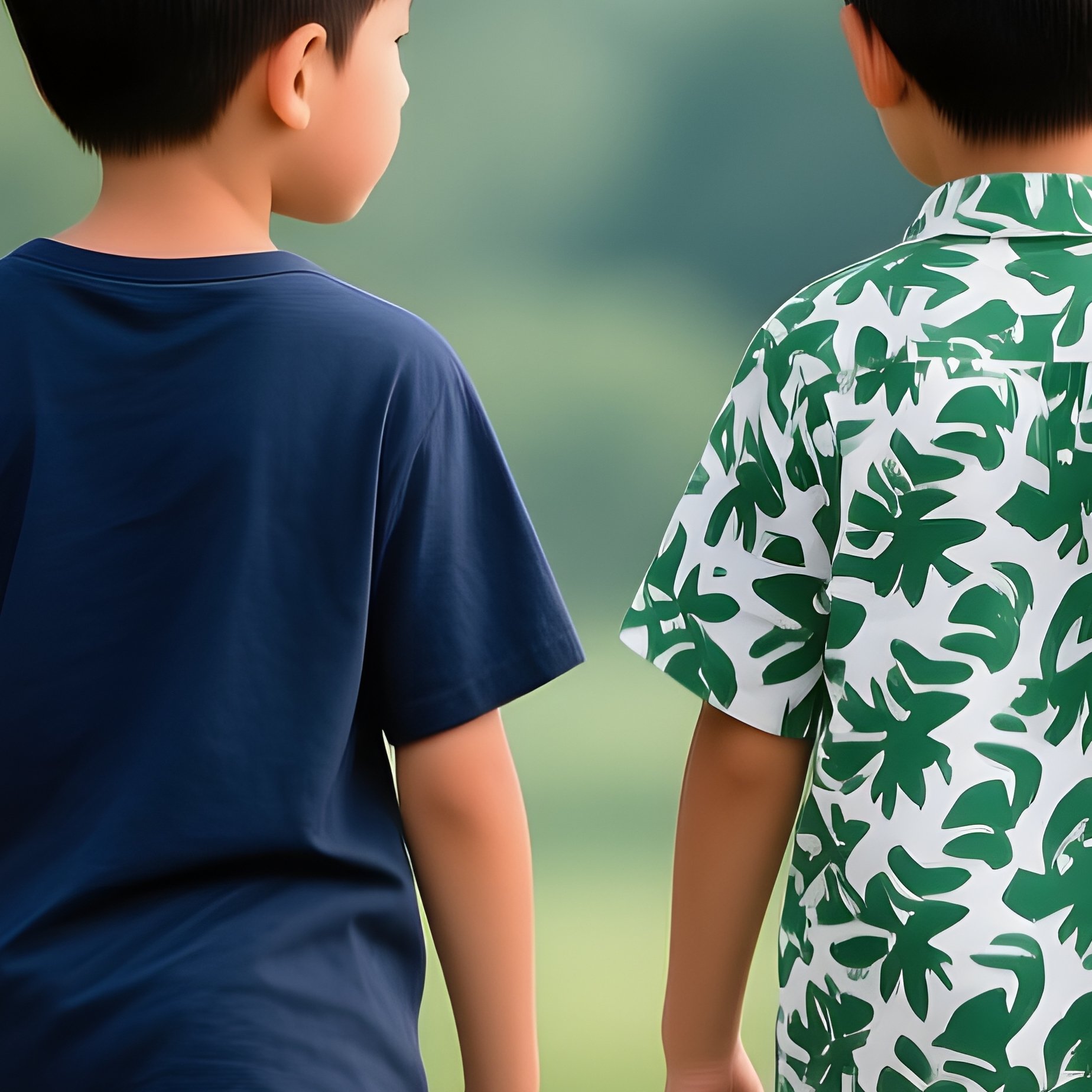 Two Young Boys Walking Outdoors Children Outdoor - Full Resolution Quality Preview