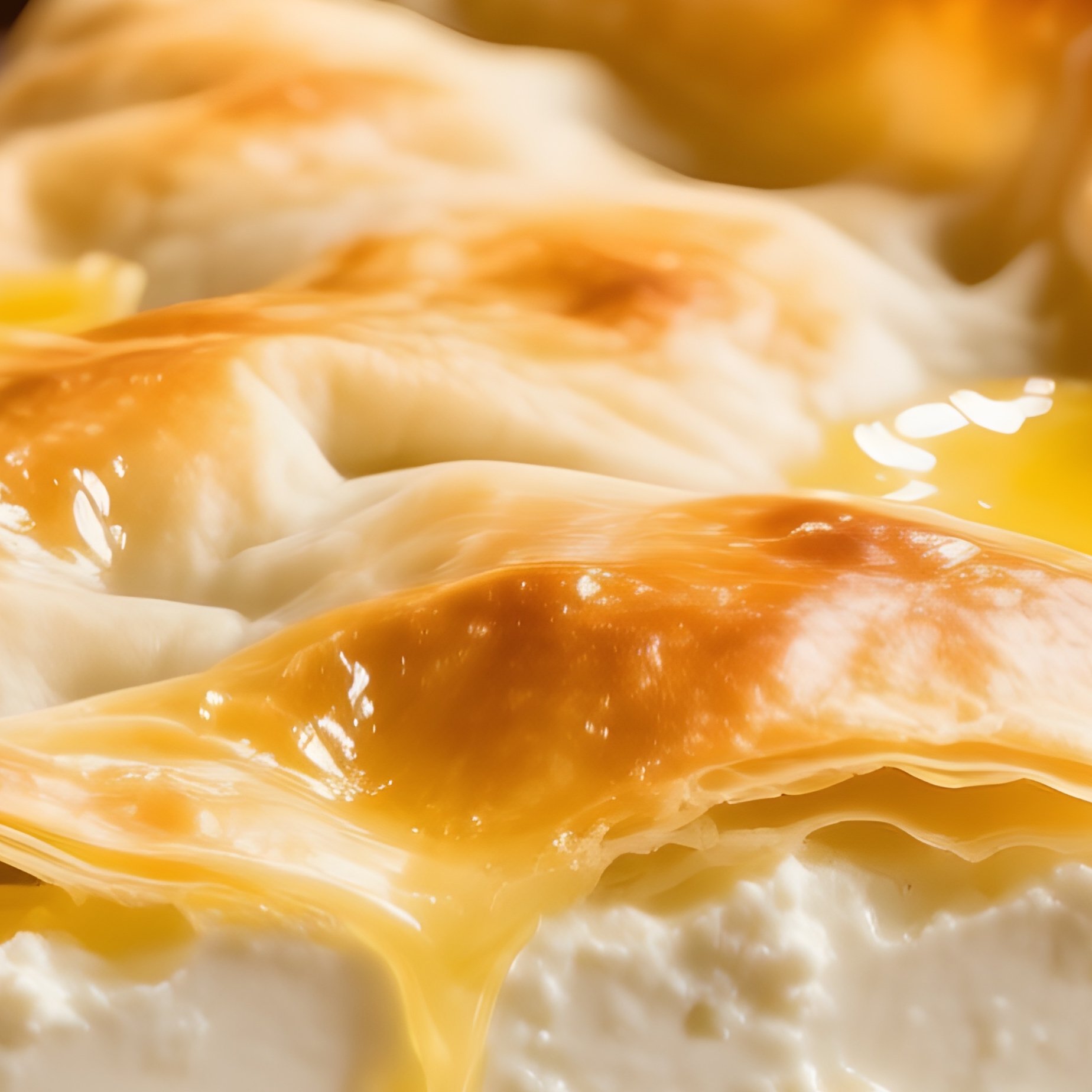 Tyropita Cheese Pie Triangular Phyllo Filled With Feta - Full Resolution Quality Preview