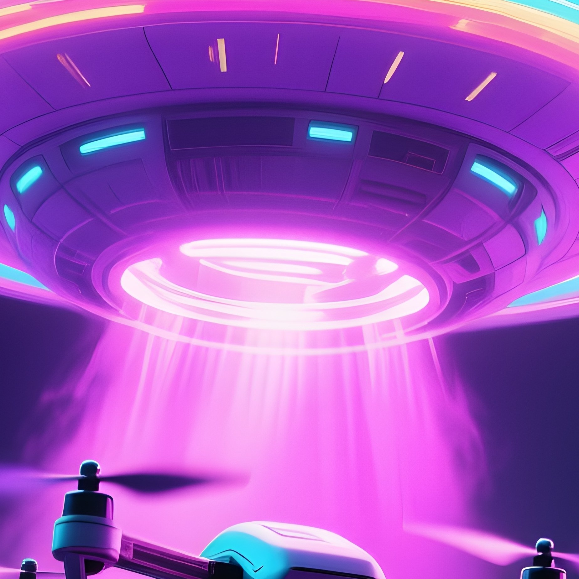 Ufo Drone Landing On A Space Station - Full Resolution Quality Preview