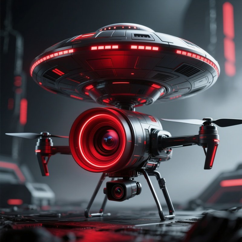 Ufo Drone Omega Eye Red Lens Reality Tracking