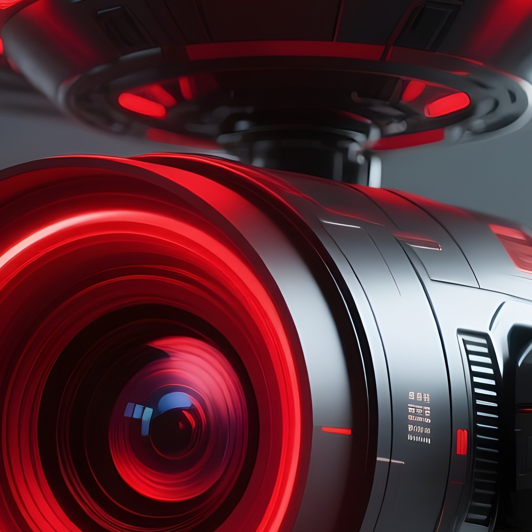 Ufo Drone Omega Eye Red Lens Reality Tracking - Full Resolution Quality Preview