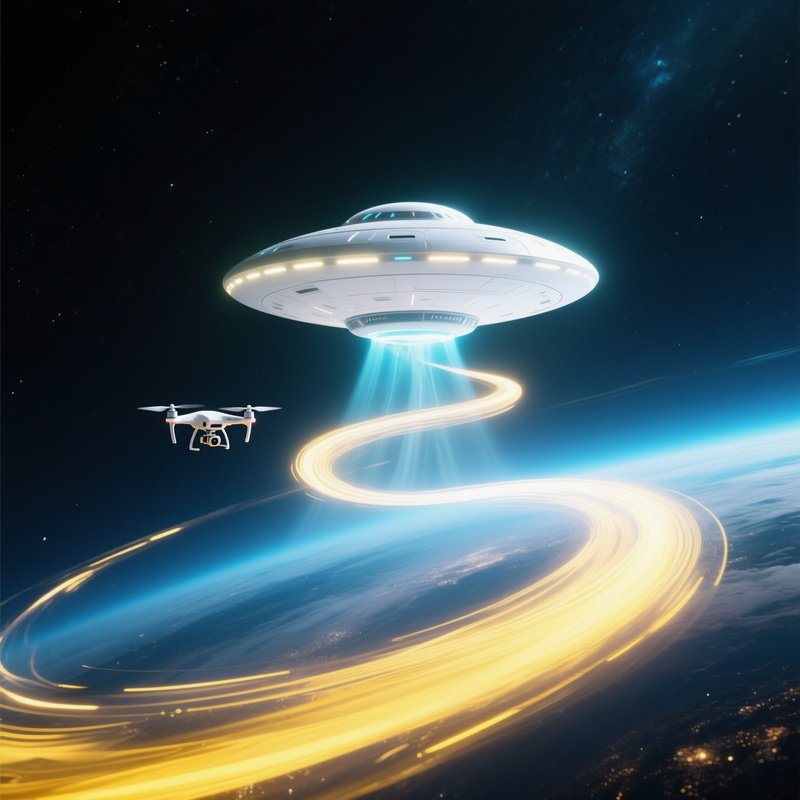 Ufo Drone Starlight Vortex Night Sky