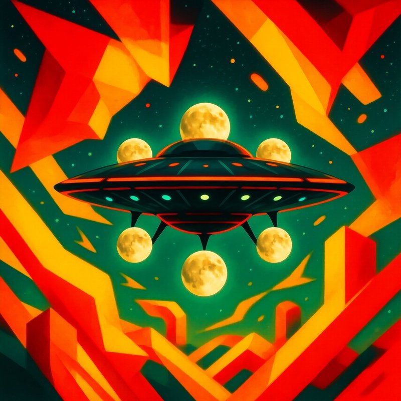 Ufo Drone Zephyr Node Splitting Orbs Abstract Art