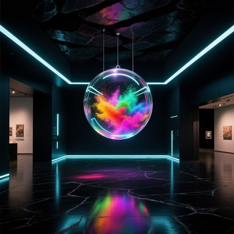 Ultra Modern Museum Lobby Glass Orb