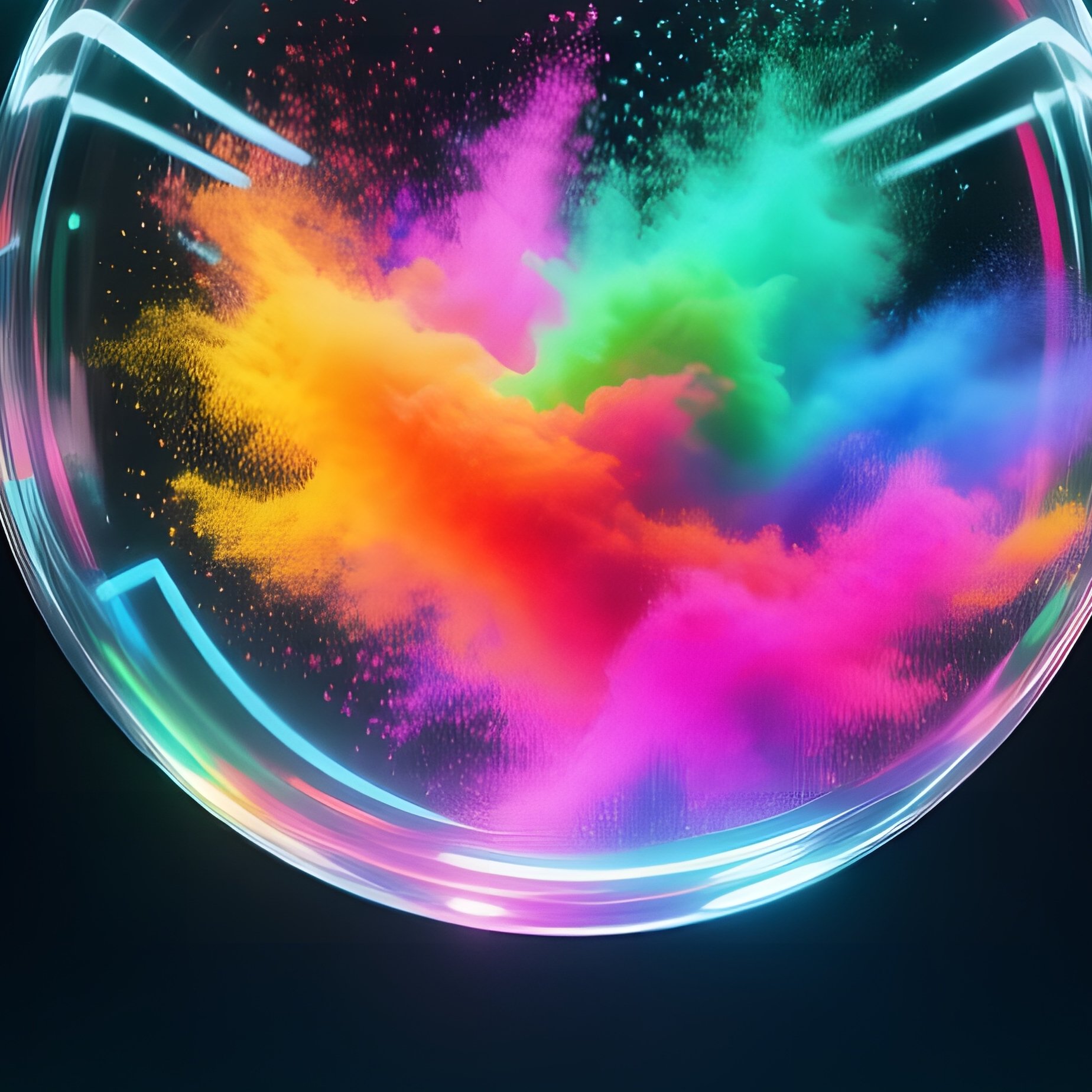 Ultra Modern Museum Lobby Glass Orb - Full Resolution Quality Preview